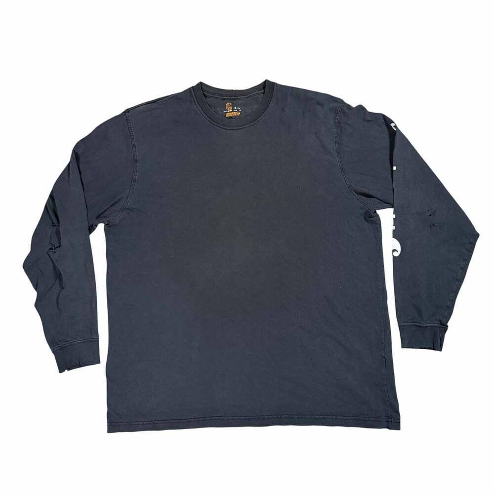 Distressed Mens Carhartt Originals Logo Sleeve Graphic Long Sleeve T-Shirt XLT